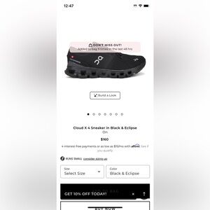 Cloud X 4 Sneaker in Black & Eclipse
On